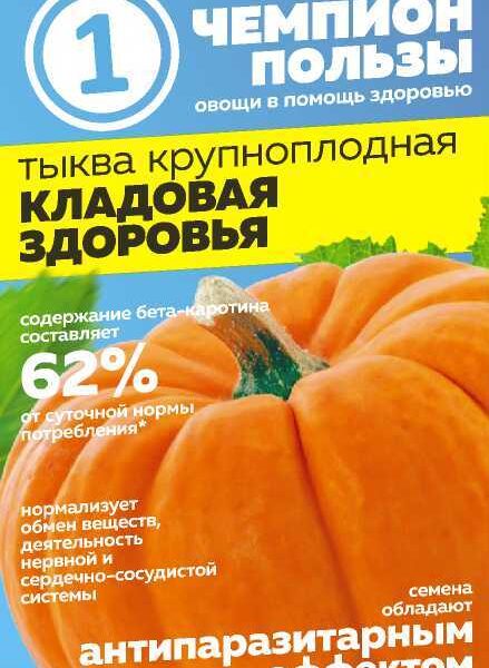 Тыква Кладовая Здоровья 1 г (Семена Алтая)